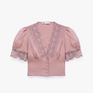 Zara Cropped Lace Top